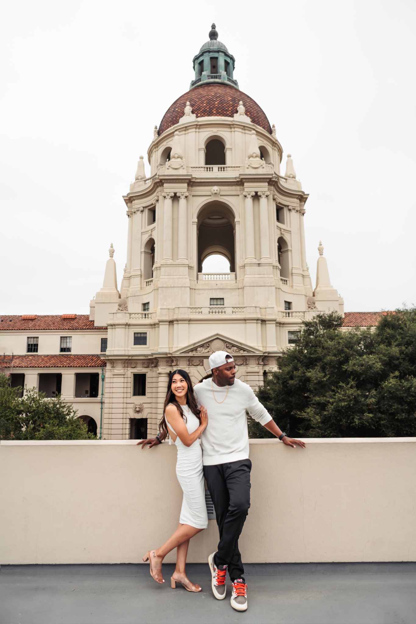 Stephanie and Quay in front of a domed building